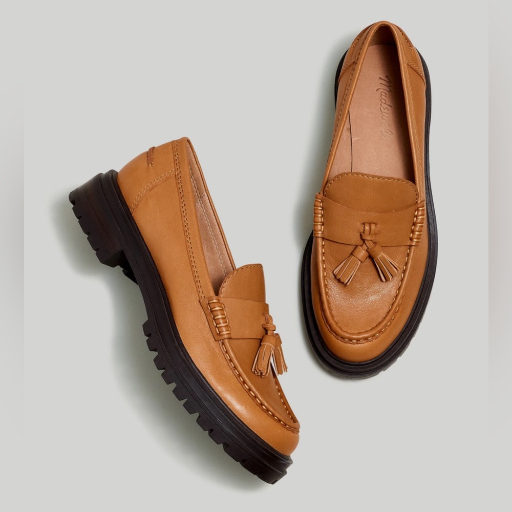 NEW Madewell Leather Bradley Tassel Lugsole Loafer
